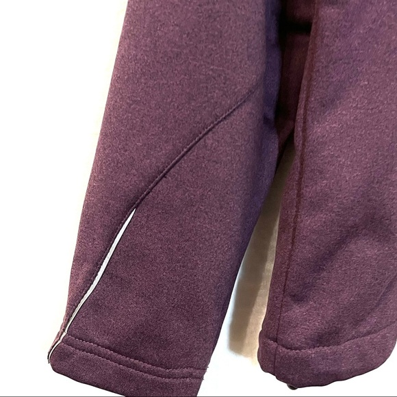 New Balance Hooded Soft Shell Fleece Lined Jacket Plum Size Medium Mint - Picture 2 of 5